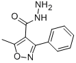 structure of CAS# 18336-75-9, 5-Methyl-3-Phenyl-4-Isoxazolecarboxylicacid Hydrazide;5-Methyl-3-Phenyl-Isoxazole-4-Carbohydrazide;5-Methyl-3-Phenyl-4-Isoxazolecarbohydrazide;5-Methyl-3-Phenyl-Isoxazole-4-Carboxylic Acid Hydrazide