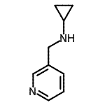 structure of CAS# 183609-18-9, N-(3-Pyridinylmethyl)Cyclopropanamine;cyclopropyl(3-pyridylmethyl)amine;Cyclopropyl-pyridin-3-ylmethyl-amine;N-(3-pyridinylmethyl)cyclopropanamine