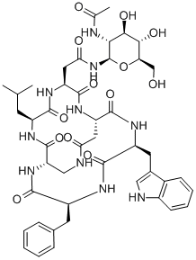 CAS#: 183747-35-5， (2S)-2-[[(3S,6S,9S,12S)-12-[[(2S)-4-[[(2R,3R,4R,5S,6R)-3-Acetamido-4,5-Dihydroxy-6-(Hydroxymethyl)Oxan-2-Yl]Amino]-2-Amino-4-Oxobutanoyl]Amino]-9-(1H-Indol-3-Ylmethyl)-5,8,11,14-Tetraoxo-6-(Phenylmethyl)1,4,7,10-Tetrazacyclotetradecane-3-Carbonyl]Amino]-4-Methylpentanoic Acid