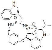 CAS 登录号：18397-13-2， (S)-2-二甲基氨基-N-[(3R,4S,7S)-7-(1H-吲哚-3-基甲基)-5,8-二氧代-3-苯基-2-氧杂-6,9-二氮杂双环[10.2.2]十六-10,12,14(1),15-四烯-4-基]-3-甲基丁烷酰胺
