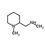 structure of CAS# 184637-50-1, N-Methyl-1-(1-Methyl-2-Piperidinyl)Methanamine;2-PIPERIDINEMETHANAMINE,N,1-DIMETHYL-;Methyl-(1-methyl-piperidin-2-ylmethyl)-amine;Methyl-(1-Methyl-Piperidin-2-Yl-Methyl)-Amine