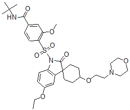 CAS#: 185913-78-4， N-Tert-Butyl-4-[5'-Ethoxy-4-(2-Morpholin-4-Ylethoxy)-2'-Oxospiro[Cyclohexane-1,3'-Indole]-1'-Yl]Sulfonyl-3-Methoxybenzamide