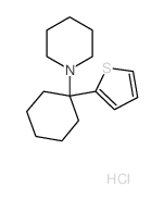 structure of CAS# 1867-65-8, 1-(1-Thiophen-2-ylcyclohexyl)piperidine chloride;1-[1-(2-Thienyl)Cyclohexyl]Piperidine Chloride;Nsc40903