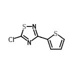 structure of CAS# 186982-41-2, 5-Chloro-3-(2-Thienyl)-1,2,4-Thiadiazole;1,2,4-THIADIAZOLE,5-CHLORO-3-(2-THIENYL)-;5-Chloro-3-(thien-2-yl)-1,2,4-thiadiazole;5-chloro-3-(thiophen-2-yl)-1,2,4-thiadiazole