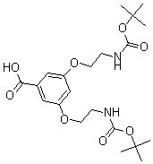 结构式 CAS# 187960-74-3, 3,5-二[2-[[(1,1-二甲基乙氧基)羰基]氨基]乙氧基]-苯甲酸