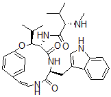 CAS#: 18867-84-0， (3R,4S,7S)-7beta-[(1H-Indol-3-Yl)Methyl]-3alpha-Isopropyl-4alpha-[(S)-3-Methyl-2-(Methylamino)Butyrylamino]-2-Oxa-6,9-Diazabicyclo[10.2.2]Hexadeca-10,12,14(1),15-Tetrene-5,8-Dione