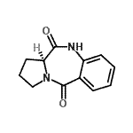 structure of CAS# 18877-34-4, (11aS)-2,3-Dihydro-1H-Pyrrolo[2,1-c][1,4]Benzodiazepine-5,11(10H,11aH)-Dione;(11aS)-10<wbr>H-benzo[f<wbr>]pyrrolid<wbr>ino[2,1-c<wbr>]1,4-diaz<wbr>epine-5,1<wbr>1-dione;(S)-1,2,3<wbr>,11a-Tetr<wbr>ahydro-10<wbr>H-benzo[e<wbr>]pyrrolo[<wbr>1,2-a][1,<wbr>4]diazepi<wbr>ne-5,11-d<wbr>ione;(S)-2,3-d<wbr>ihydro-1H<wbr>-benzo[e]<wbr>pyrrolo[1<wbr>,2-a][1,4<wbr>]diazepin<wbr>e-5,11(10<wbr>H,11aH)-d<wbr>ione