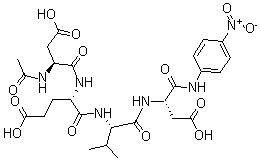 结构式 CAS# 189950-66-1, N-乙酰基-L-alpha-天冬氨酰-L-alpha-谷氨酰-L-缬氨酰-N-(4-硝基苯基)-L-天冬氨酰胺
