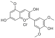 CAS#: 19077-85-1， 3,7-Dihydroxy-2-(4-Hydroxy-3,5-Dimethoxyphenyl)-5-Methoxy-1-Benzopyrylium Chloride