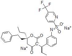 CAS#: 191150-83-1， Disodium (6R)-4-Oxo-6-(2-Phenylethyl)-6-Propyl-3-[(1R)-1-[3-[5-(Trifluoromethyl)Pyridin-2-Yl]Sulfonylazanidylphenyl]Propyl]-5H-Pyran-2-Olate