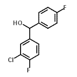 structure of CAS# 191591-43-2, (3-Chloro-4-Fluorophenyl)(4-Fluorophenyl)Methanol;(3-chloro-4-fluorophenyl)(4-fluorophenyl)methan-1-ol;3-Chloro-4,4'-difluorobenzhydrol;3-Chloro-4,4'-difluorobenzhydrol 97%