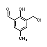 structure of CAS# 192819-68-4, 3-(Chloromethyl)-2-Hydroxy-5-Methylbenzaldehyde;3-(Chloromethyl)-2-hydroxy-5-methylbenzaldehyde;BENZALDEHYDE,3-(CHLOROMETHYL)-2-HYDROXY-5-METHYL-;ZINC03851101