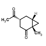 CAS 登录号：193023-36-8， (1S,4R,6R)-4-乙酰基-1-甲基双环[4.1.0]庚烷-2-酮
