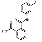 structure of CAS# 19336-76-6, 2-[(3-Fluorophenyl)Carbamoyl]Benzoic Acid;2-[(3-fluoroanilino)carbonyl]benzoic acid;2-[(3-fluorophenyl)carbamoyl]benzoic acid;2-[[(3-fluorophenyl)amino]carbonyl]-Benzoic acid