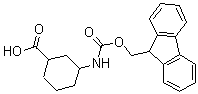 structure of CAS# 194471-84-6, 3-[[(9H-Fluoren-9-Ylmethoxy)Carbonyl]Amino]-Cyclohexanecarboxylic Acid