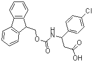 structure of CAS# 194471-87-9, 4-Chloro-beta-[[(9H-Fluoren-9-Ylmethoxy)Carbonyl]Amino]-Benzenepropanoic Acid;3-(4-CHLOROPHENYL)-3-([(9H-FLUOREN-9-YLMETHOXY)CARBONYL]AMINO)PROPANOIC ACID;N-FMOC-DL-3-(4-CHLOROPHENYL)-3-AMINO-PROPIONIC ACID;N-FMOC-DL-3-(4-CHLOROPHENYL)-3-AMINO-PROPIONIC AICD