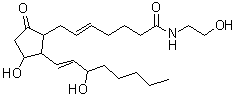 结构式 CAS# 194935-38-1, (5Z,8Xi,13E)-11,15-二羟基-N-(2-羟基乙基)-9-氧代前列腺-5,13-二烯-1-酰胺