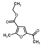 structure of CAS# 19615-50-0, Ethyl 5-Acetyl-2-Methyl-3-Furoate;3-furancarboxylic acid, 5-acetyl-2-methyl-, ethyl ester;ethyl 5-acetyl-2-methyl-3-furoate;ethyl 5-acetyl-2-methylfuran-3-carboxylate