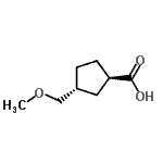 CAS#: 196492-77-0， (1R,3R)-3-(Methoxymethyl)Cyclopentanecarboxylic Acid