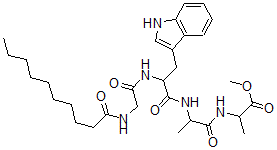 CAS#: 19716-78-0， N-(N-(N-(N-(1-Oxodecyl)glycyl)-L-tryptophyl)-L-alanyl)-L-Alanine methyl ester