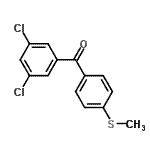 结构式 CAS# 197439-14-8, (3,5-二氯苯基)[4-(甲硫基)苯基]甲酮