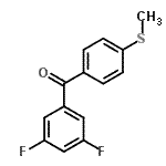 structure of CAS# 197439-19-3, (3,5-Difluorophenyl)[4-(Methylsulfanyl)Phenyl]Methanone;3,5-Difluoro-4'-(methylthio)benzophenone;3,5-Difluoro-4'-(thiomethyl)benzophenone;ZINC04255241