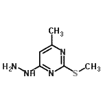 structure of CAS# 1980-54-7, 4-Hydrazino-6-Methyl-2-(Methylsulfanyl)Pyrimidine;4-Hydrazino-6-methyl-2-(methylsulfanyl)pyrimidine;4-Hydrazino-6-methyl-2-(methylsulfanyl)pyrimidine #;4-hydrazino-6-methyl-2-(methylthio)pyrimidine