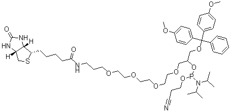 CAS#: 198080-44-3， Bis(1-Methylethyl)-Phosphoramidous Acid 1-[[Bis(4-Methoxyphenyl)Phenylmethoxy]Methyl]-21-[(3aS,4S,6aR)-Hexahydro-2-Oxo-1H-Thieno[3,4-d]Imidazol-4-Yl]-17-Oxo-3,6,9,12-Tetraoxa-16-Azaheneicos-1-Yl 2-Cyanoethyl Ester