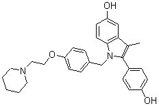 CAS#: 198480-55-6， 2-(4-Hydroxyphenyl)-3-Methyl-1-[[4-[2-(1-Piperidinyl)Ethoxy]Phenyl]Methyl]-1H-Indol-5-Ol