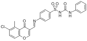 CAS#: 198649-73-9， 1-[4-[(6-Chloro-5-Methyl-4-Oxochromen-3-Yl)Methylideneamino]Phenyl]Sulfonyl-3-Phenylurea