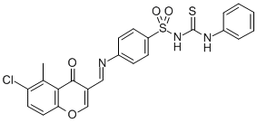 CAS#: 198649-77-3， 1-[4-[(6-Chloro-5-Methyl-4-Oxochromen-3-Yl)Methylideneamino]Phenyl]Sulfonyl-3-Phenylthiourea