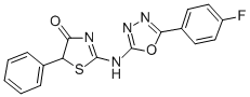 CAS#: 199339-13-4， 2-[[5-(4-Fluorophenyl)-1,3,4-Oxadiazol-2-Yl]Amino]-5-Phenyl-1,3-Thiazol-4-One