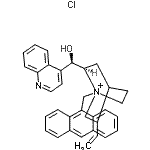 structure of CAS# 199588-80-2, (3xi,9R)-1-(9-Anthrylmethyl)-9-Hydroxycinchonan-1-Ium Chloride