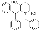 CAS 登录号:19974-87-9, 1-苄基-2-(二苯基甲基)-3-哌啶醇盐酸盐