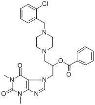 CAS 登录号：19977-11-8， 7-(2-苯甲酰氧基-3-(4-(O-氯苄基)-1-哌嗪基)丙基)茶碱