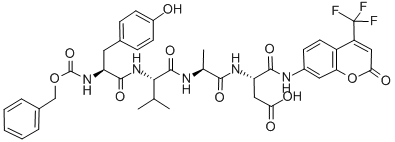 CAS#: 201608-13-1， N-[(Phenylmethoxy)Carbonyl]-L-Tyrosyl-L-Valyl-L-Alanyl-N-[2-Oxo-4-(Trifluoromethyl)-2H-1-Benzopyran-7-Yl]-L-alpha-Asparagine