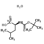 结构式 CAS# 201740-80-9, N-{[(2-甲基-2-丙基)氧基]羰基}-L-(1-<sup>13</sup>C)亮氨酸水合物(1:1)