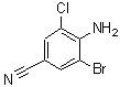 structure of CAS# 201857-39-8, 4-Amino-3-Bromo-5-Chloro-Benzonitrile;4-AMINO-3-BROMO-5-CHLOROBENZONITRILE