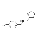 structure of CAS# 202199-07-3, 1-(4-Methylphenyl)-N-(Tetrahydro-2-Furanylmethyl)Methanamine;(4-methylbenzyl)(tetrahydro-2-furanylmethyl)amine;(4-methylbenzyl)(tetrahydrofuran-2-ylmethyl)amine;(4-Methyl-benzyl)-(tetrahydro-furan-2-ylmethyl)-amine