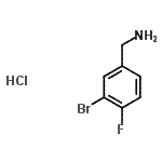structure of CAS# 202865-68-7, 1-(3-Bromo-4-Fluorophenyl)Methanamine Hydrochloride (1:1);(3-bromo-4-fluorophenyl)methanamine hydrochloride;(3-bromo-4-fluorophenyl)methylamine, chloride;1-(3-Bromo-4-fluorophenyl)methylamine hydrochloride