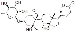 CAS#: 20300-44-1， 3beta-(alpha-L-Rhamnopyranosyloxy)-5,14-Dihydroxy-19-Oxo-5beta-Bufa-20,22-Dienolide