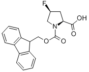 structure of CAS# 203866-19-7, (2S,4S)-4-Fluoro-1,2-Pyrrolidinedicarboxylic Acid 1-(9H-Fluoren-9-Ylmethyl) Ester;Fmoc-(2S,4S)-4-Fluoro-Pyrrolidine-2-Carboxylic Acid, Fmoc-Flp-OH;(2S,4S)-FMOC-4-FLUORO-PYRROLIDINE-2-CARBOXYLIC ACID;Fmoc-Cis-4-Fluoro-L-Proline