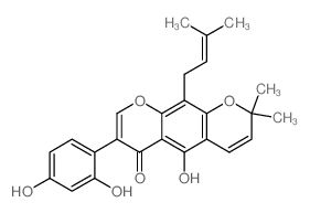 CAS#: 20387-73-9， 7-(2,4-Dihydroxyphenyl)-5-Hydroxy-2,2-Dimethyl-10-(3-Methyl-2-Butenyl)-2H,6H-Benzo[1,2-b:5,4-b']Dipyran-6-One
