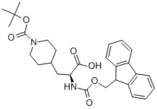 CAS#: 204058-25-3， (alphaS)-1-[(1,1-Dimethylethoxy)Carbonyl]-alpha-[[(9H-Fluoren-9-Ylmethoxy)Carbonyl]Amino]-4-Piperidinepropanoic Acid