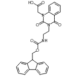 structure of CAS# 204322-92-9, [3-(2-{[(9H-Fluoren-9-Ylmethoxy)Carbonyl]Amino}Ethyl)-2,4-Dioxo-3,4-Dihydro-1(2H)-Quinazolinyl]Acetic Acid;Fmoc-3-(2-aminoethyl)-1-carboxymethylquinazoline-2,4-dione