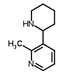 结构式 CAS# 2055-12-1, 2-甲基-3-(2-哌啶基)吡啶