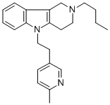 CAS#: 20674-94-6， 2,3,4,5-Tetrahydro-2-Butyl-5-(2-(6-Methyl-3-Pyridyl)Ethyl)-1H-Pyrido(4 ,3-B)Indole