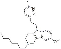 CAS#: 20771-50-0， 2,3,4,5-Tetrahydro-2-Heptyl-8-Methoxy-5-[2-(6-Methyl-3-Pyridyl)Ethyl]-1H-Pyrido[4,3-b]Indole