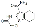 structure of CAS# 20886-87-7, 2-(2-Chloro-Acetylamino)-4,5,6,7-Tetrahydro-Benzo[b]Thiophene-3-Carboxylic Acid Amide;2-[(2-Chloroacetyl)Amino]-4,5,6,7-Tetrahydrobenzothiophene-3-Carboxamide;2-[(2-Chloro-1-Oxoethyl)Amino]-4,5,6,7-Tetrahydrobenzothiophene-3-Carboxamide;2-(2-Chloroethanoylamino)-4,5,6,7-Tetrahydro-1-Benzothiophene-3-Carboxamide