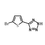 structure of CAS# 211943-12-3, 5-(5-Bromo-2-Thienyl)-2H-Tetrazole;2-(1H-1,2,3,4-tetraazol-5-yl)-5-bromothiophene;2-(2H-1,2,3,4-tetraazol-5-yl)-5-bromothiophene;2-TBTH